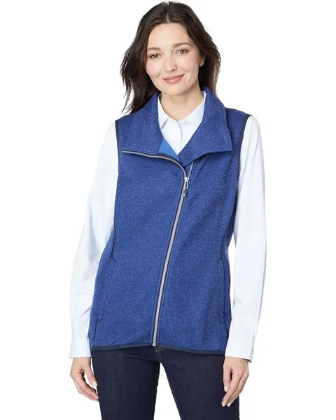 Утепленный жилет Cutter & Buck Mainsail Sweater-Knit Full Zip, цвет Tour Blue Heather