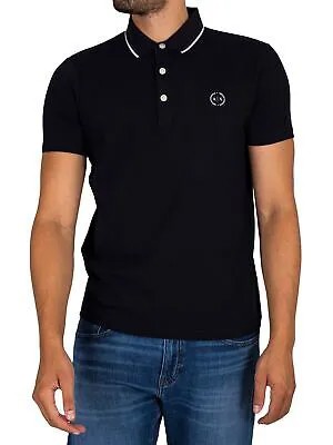 Мужская рубашка-поло с логотипом Armani Exchange, синяя