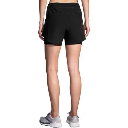 Короткие шорты Chaser 5 дюймов 2-в-1 женские Brooks, черный