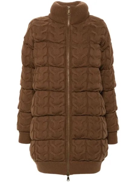 Max Mara пуховик крупной вязки, коричневый