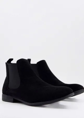 Черные замшевые ботинки челси New Look-Черный цвет