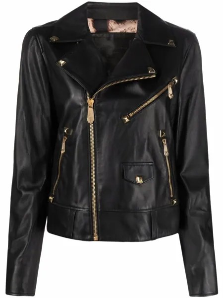 Philipp Plein байкерская куртка с заклепками, черный
