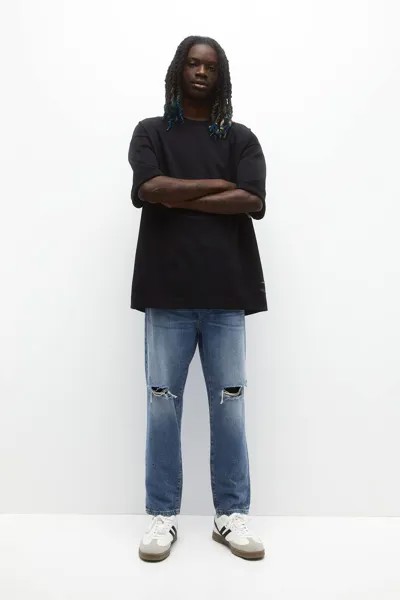 Рваные джинсы свободного кроя Pull&Bear, синий