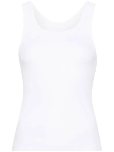 MM6 Maison Margiela топ в рубчик с принтом Numbers, белый
