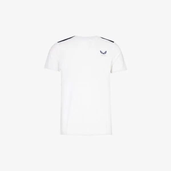 Сетчатая футболка с контрастными вставками и фирменным принтом Castore, белый