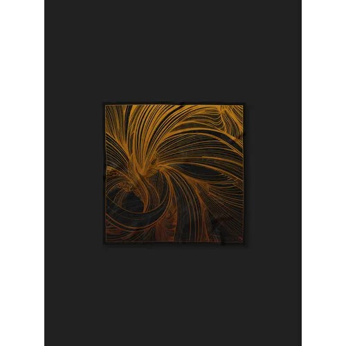 Платок GettLucky,65х65 см, золотой, черный