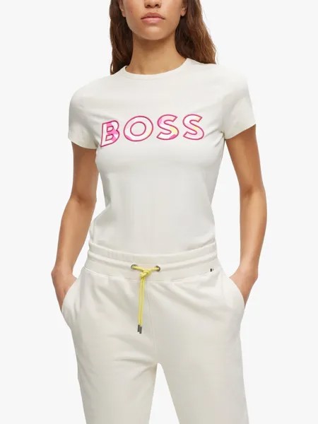 Футболка с логотипом Eventsa HUGO BOSS, открытый белый