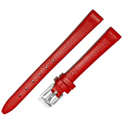 Ремешок 1003-01 (красн) Красный кожаный ремень 10 мм для часов наручных из натуральной кожи гладкий матовый женский