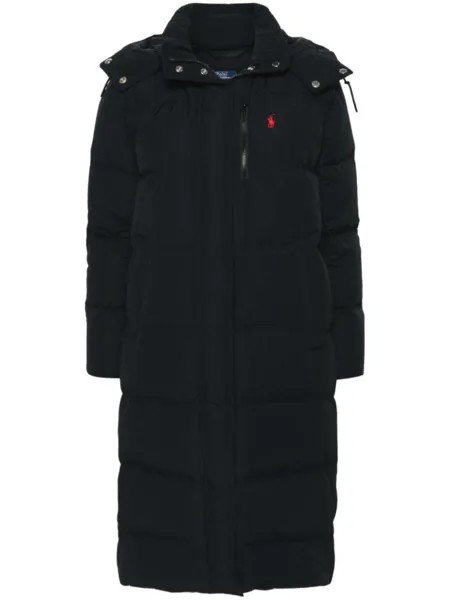 Polo Ralph Lauren пальто с вышивкой Polo Pony, черный