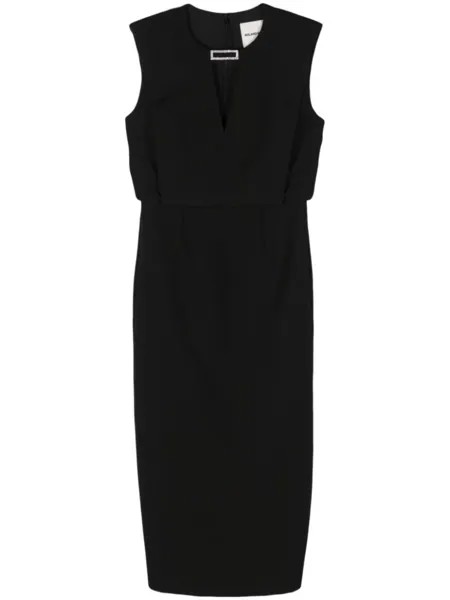 Roland Mouret креповое платье миди с кристаллами, черный