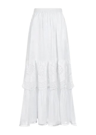 Белая юбка с кружевной отделкой Charo Ruiz