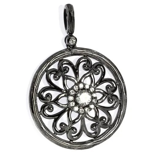 Подвеска с фианитами из серебра SP00089-001-BLK JV