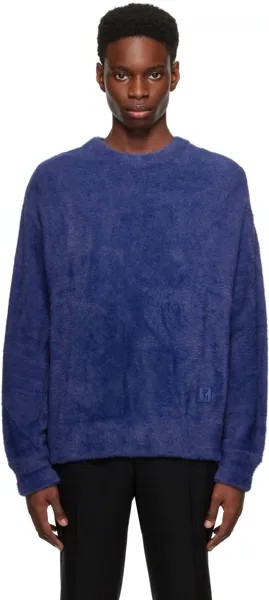 Темно-синий свитер с круглым вырезом Wooyoungmi