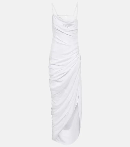 Длинное платье макси la robe saudade Jacquemus, белый