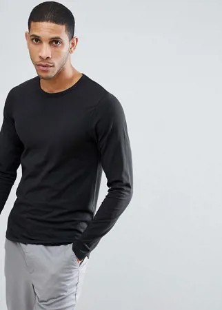Черный лонгслив Jack & Jones Essentials-Черный цвет