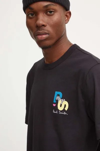 Хлопковая футболка PS Paul Smith, черный