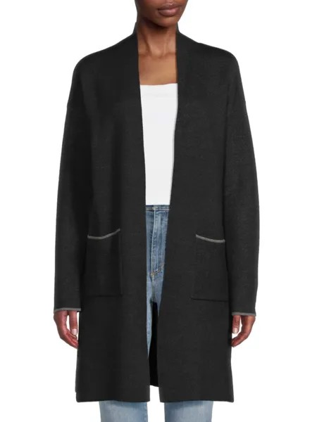 Клетчатый кардиган Duster Ellen Tracy, цвет Charcoal