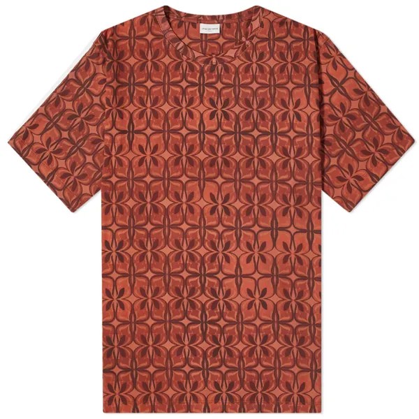 Футболка Dries Van Noten Hertz Print, цвет Dark Red