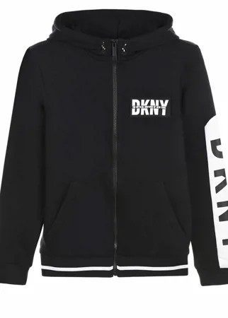 Черная спортивная куртка с логотипом DKNY детская