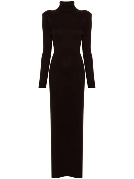 TOM FORD кашемировое платье макси, коричневый