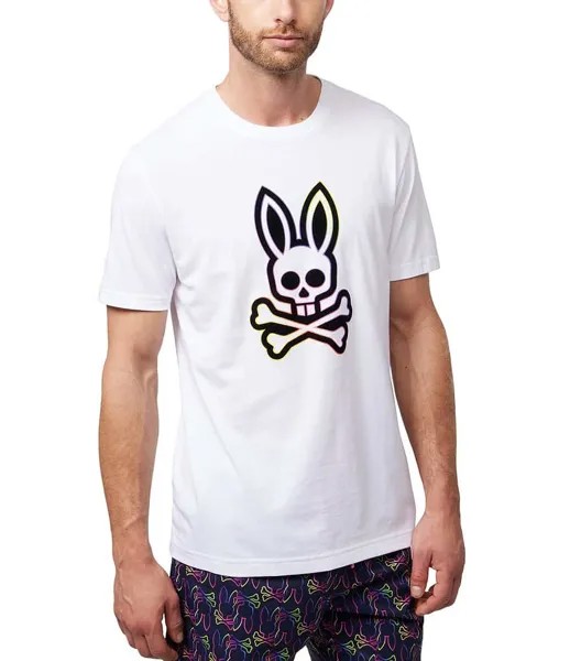 Футболка с короткими рукавами и рисунком Psycho Bunny Colton, белый