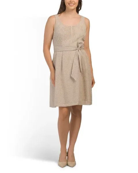 Новинка, мини-платье из органзы Burnout Anne Klein, цвет Latte