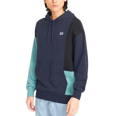 Puma Downtown Colorblock Pullover Hoodie Mens Blue Повседневная верхняя одежда 533675-43