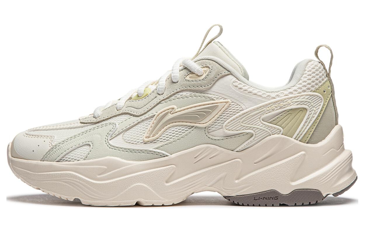 Кроссовки LINING Meteor Lifestyle Shoes Women's Low-top Cloud White/light Tea-green, зеленый
