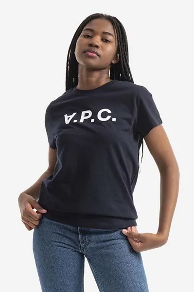 Хлопковая футболка VPC Color A.P.C., темно-синий