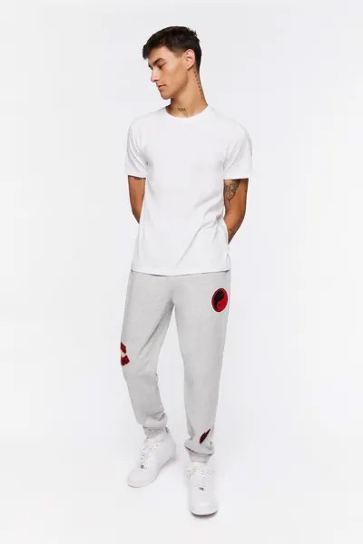Джоггеры из флиса с нашивками из синели Forever 21, серый