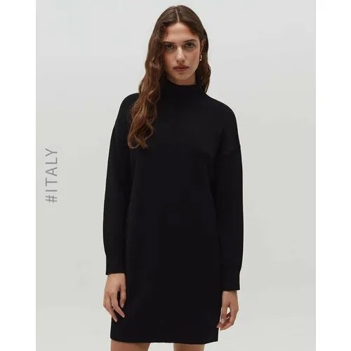 Пуловер OVS, длинный рукав, полуприлегающий силуэт, удлиненный, размер L, черный