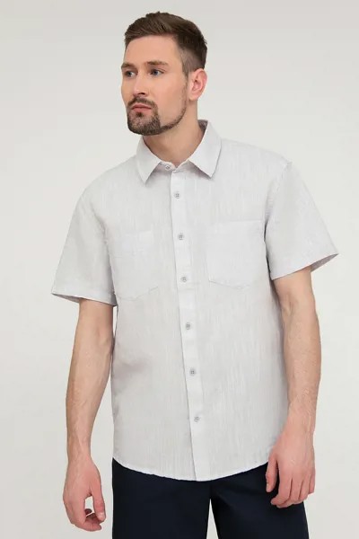 Рубашка мужская Finn Flare S20-22023 серебристая XL