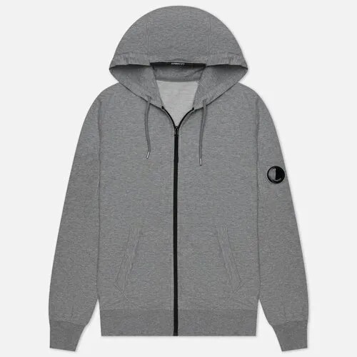 Мужская толстовка C.P. Company Light Fleece Zipped Grament Dyed Hoodie серый, Размер S