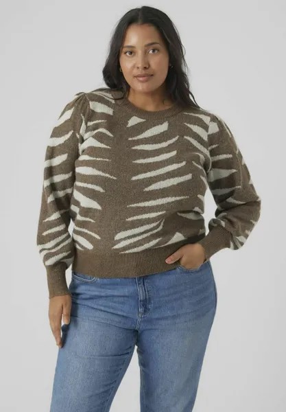 Свитшот Vero Moda Curve VMNEWTARI LS O-NECK, цвет brown lentil