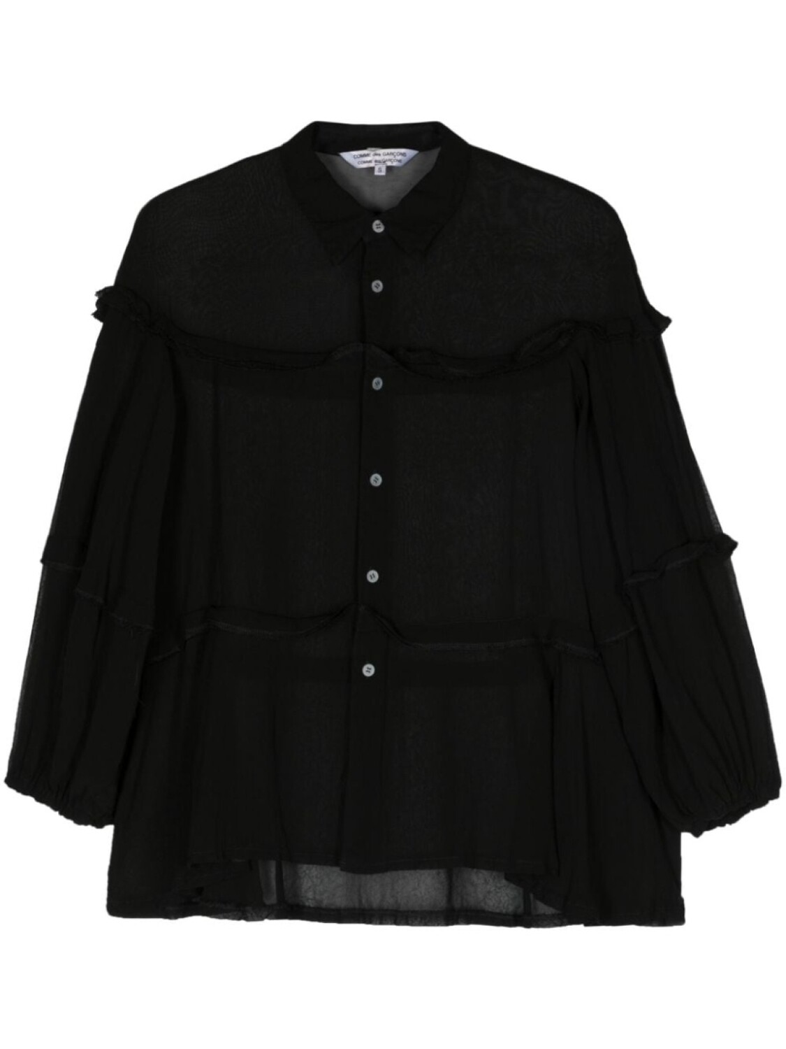 Comme Des Garçons Comme Des Garçons прозрачная рубашка с открытыми швами, черный