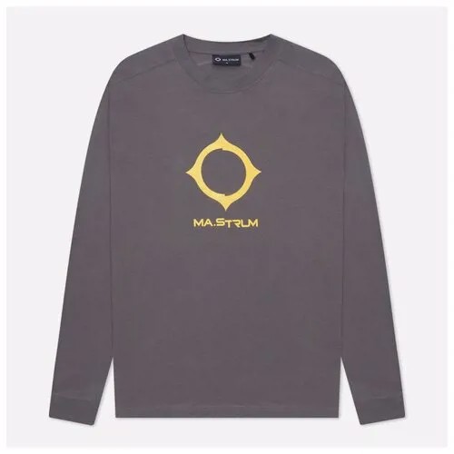 Мужской лонгслив MA.Strum Distort Logo FW21 серый , Размер S