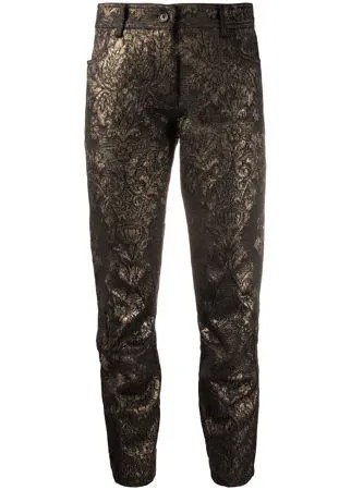 Ann Demeulemeester укороченные брюки с эффектом металлик