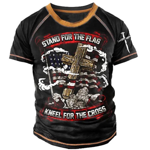 Stand For The Flag Knee For The Cross Мужская футболка с графическим принтом