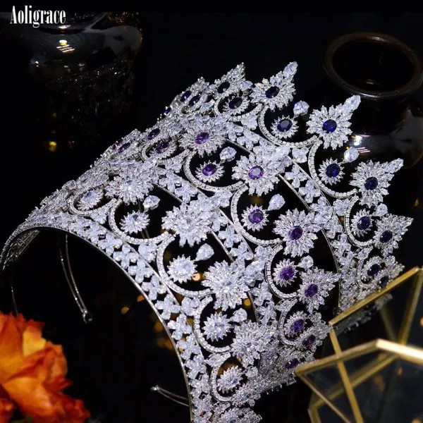 Тиары женские свадебные с фианитом, роскошные диадемы класса 5А, 16 Quinceanera, аксессуары для волос