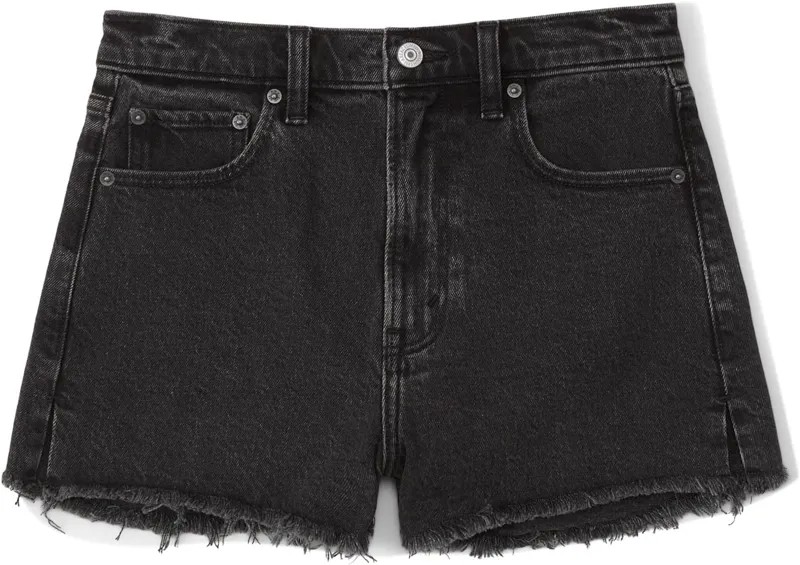 Шорты для мам с высокой посадкой Abercrombie & Fitch, черный