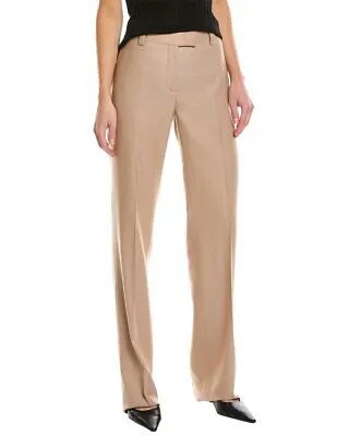 Женские прямые шерстяные брюки Ferragamo, коричневые 44
