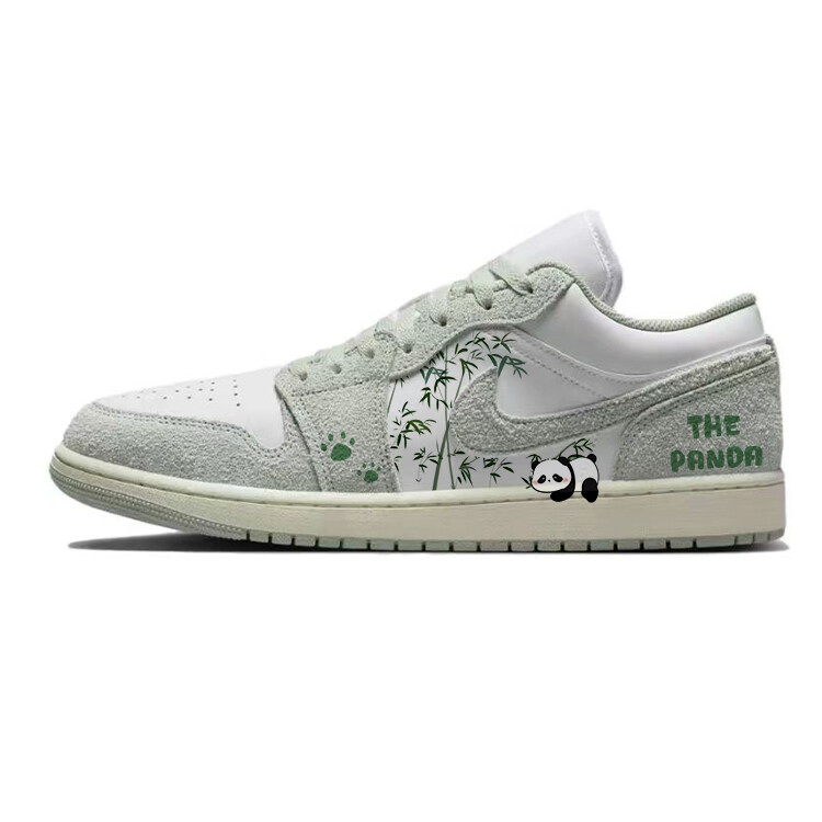 Кроссовки Air Jordan 1 Vintage Basketball Shoes Men Low-top Green/White, зеленый