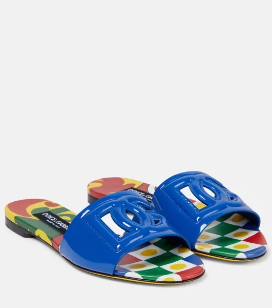 Шлепанцы из лакированной кожи DG Dolce&Gabbana, синий