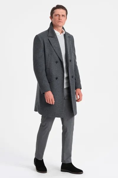 Двубортное короткое пальто Ombre, серый