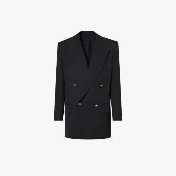 Двубортный шерстяной пиджак sartorial Bottega Veneta, черный