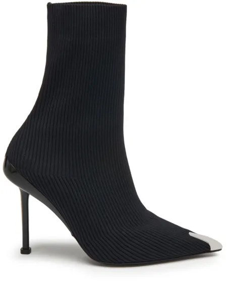 Alexander McQueen ботильоны Slash Knit 90, черный