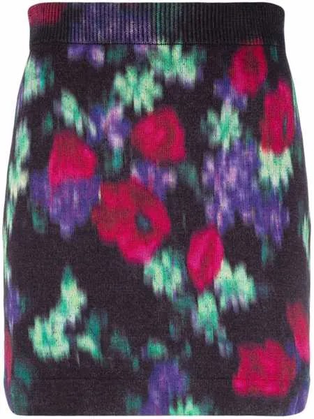 Kenzo юбка мини с абстрактным цветочным принтом