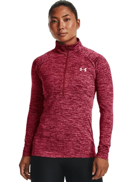 Свитшот женский Under Armour Tech 1/2 Zip - Twist бордовый SM