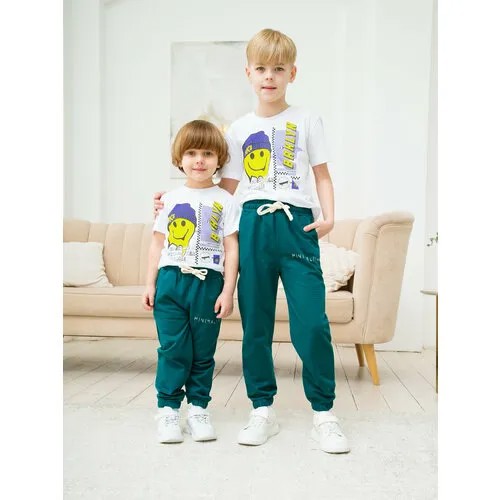 Брюки спортивные Ohana kids, размер 98-104, зеленый