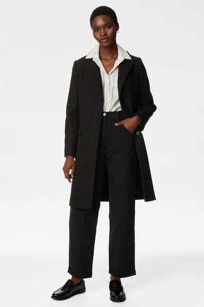 Прямые брюки выше щиколотки Marks & Spencer, черный